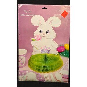 Vintage 1986 Paper Art Party Centerpiece Flopsy Easter Honeycomb Bunny Decor NEW